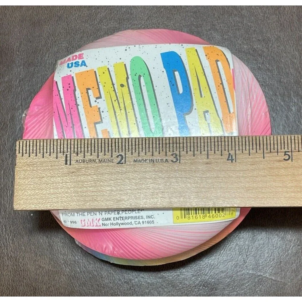 Vintage SEALED 1996 1990s Neon Swirl Memo Pad Scratch Pad Made in USA Retro NOS